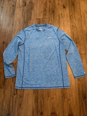 Speedo Light Blue Heather Long Sleeve Performance Top